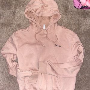 pink hoodie